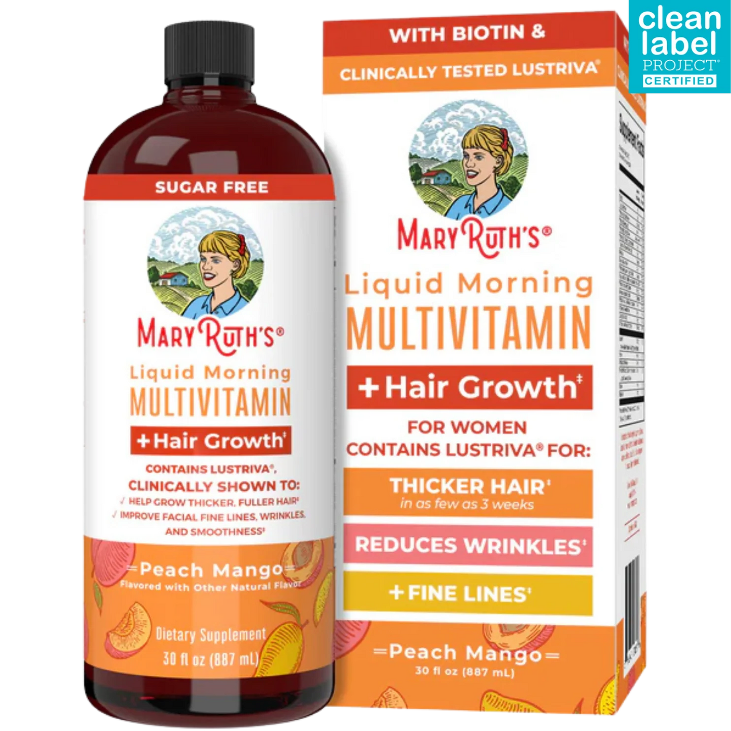 Multivitaminico - Melocotón Mango - Mary Ruths x 887ml