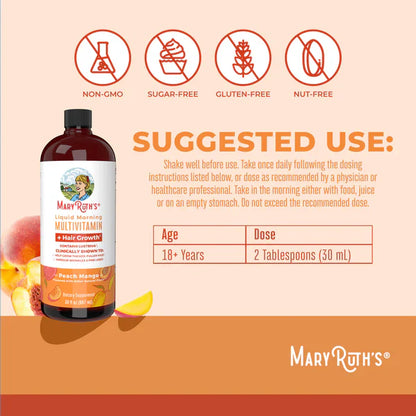 Multivitaminico - Melocotón Mango - Mary Ruths x 887ml